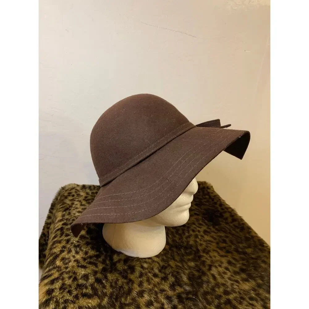 Wool Hat Brown Color Women One Size Fit All